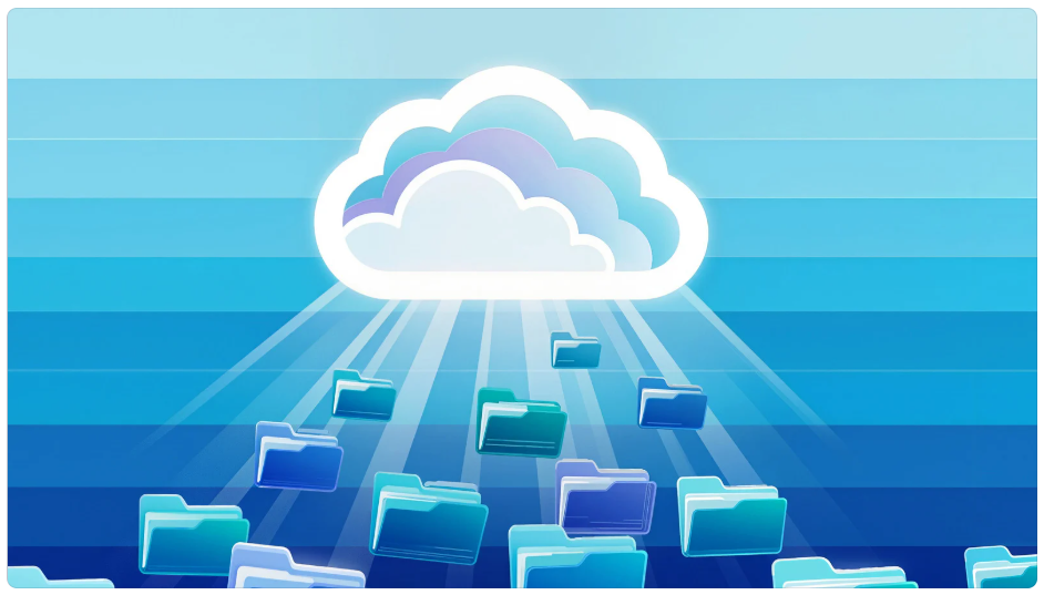 Cloud-based data storage illustration showing Snowflake as a centralized cloud data warehouse that brings scattered data sources together for unified analysis with SQL and BI tools. i-radius