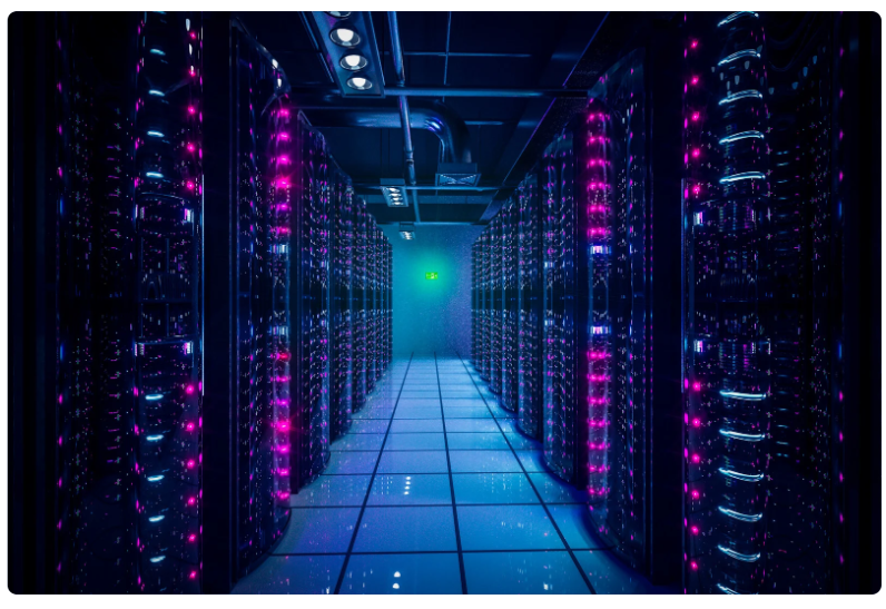 Data center illustration showing the separation of storage and compute, highlighting how Snowflake’s cloud-native design enables independent scaling, better cost control, and predictable analytics performance. i-radius