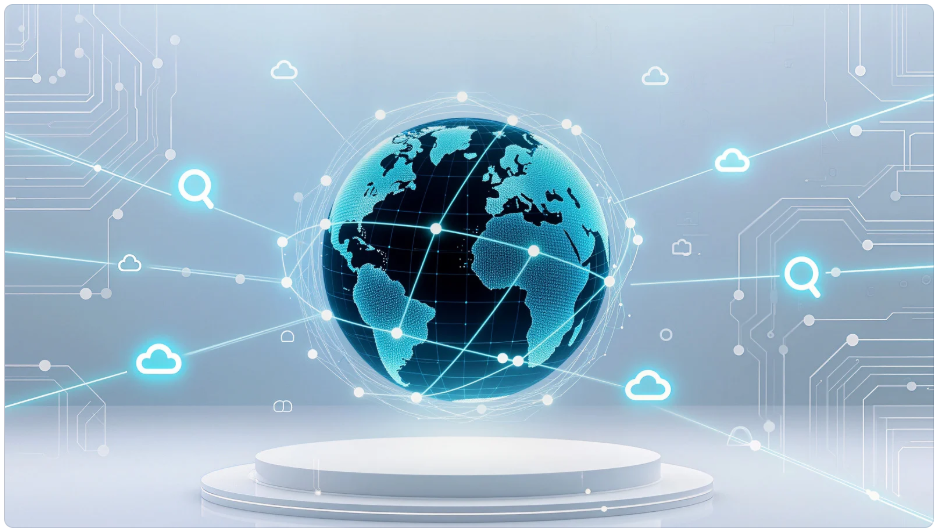 Future analytics illustration showing centralized, trusted data foundations and governance enabling scalable analytics and AI-driven decision-making beyond raw data processing. i-radius