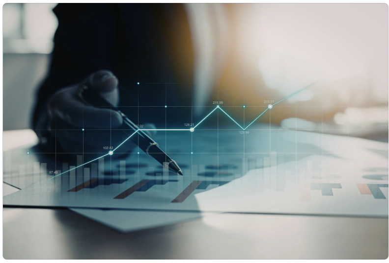 Self-service analytics illustration showing how OWOX turns Snowflake into a trusted analytics layer with governed metrics, reusable data marts, and proactive insights across teams. i-radius