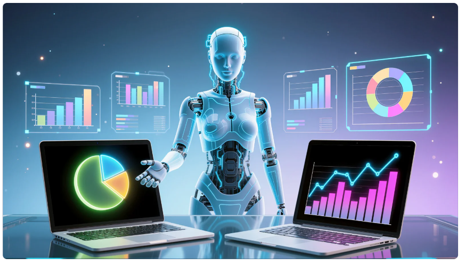 AI analytics illustration showing the risks of AI querying raw or lightly governed Snowflake data, highlighting hallucinated logic, inconsistent metrics, and the need for governed definitions. i-radius
