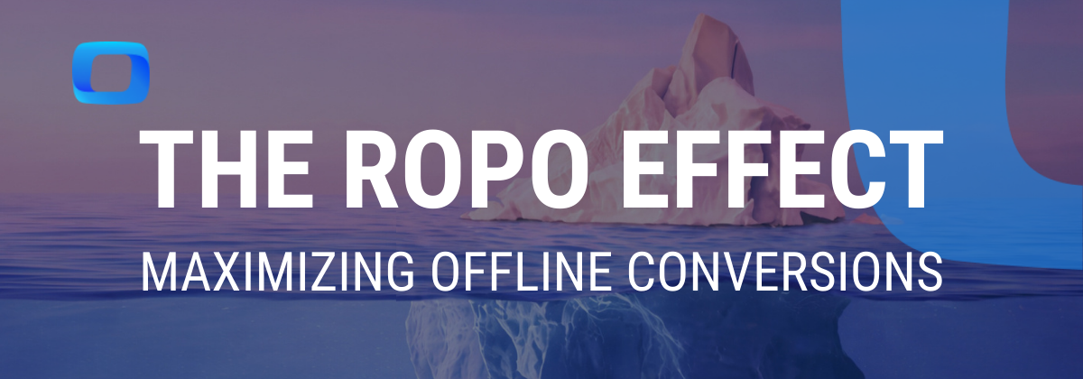 i-radius ROPO effect symbolizing the concept of research online and purchase offline, with text explaining consumer behavior.