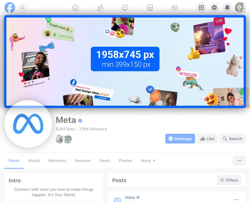 Facebook cover image as it appears on business pages. i-border i-radius