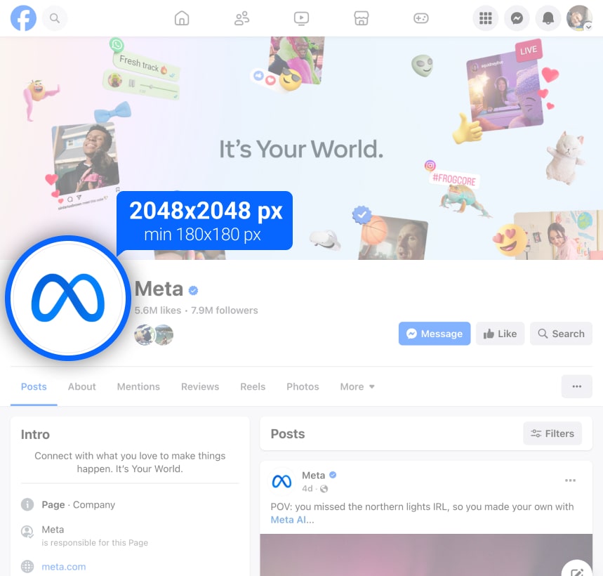 Facebook profile image as it appears on business pages. i-border i-radius