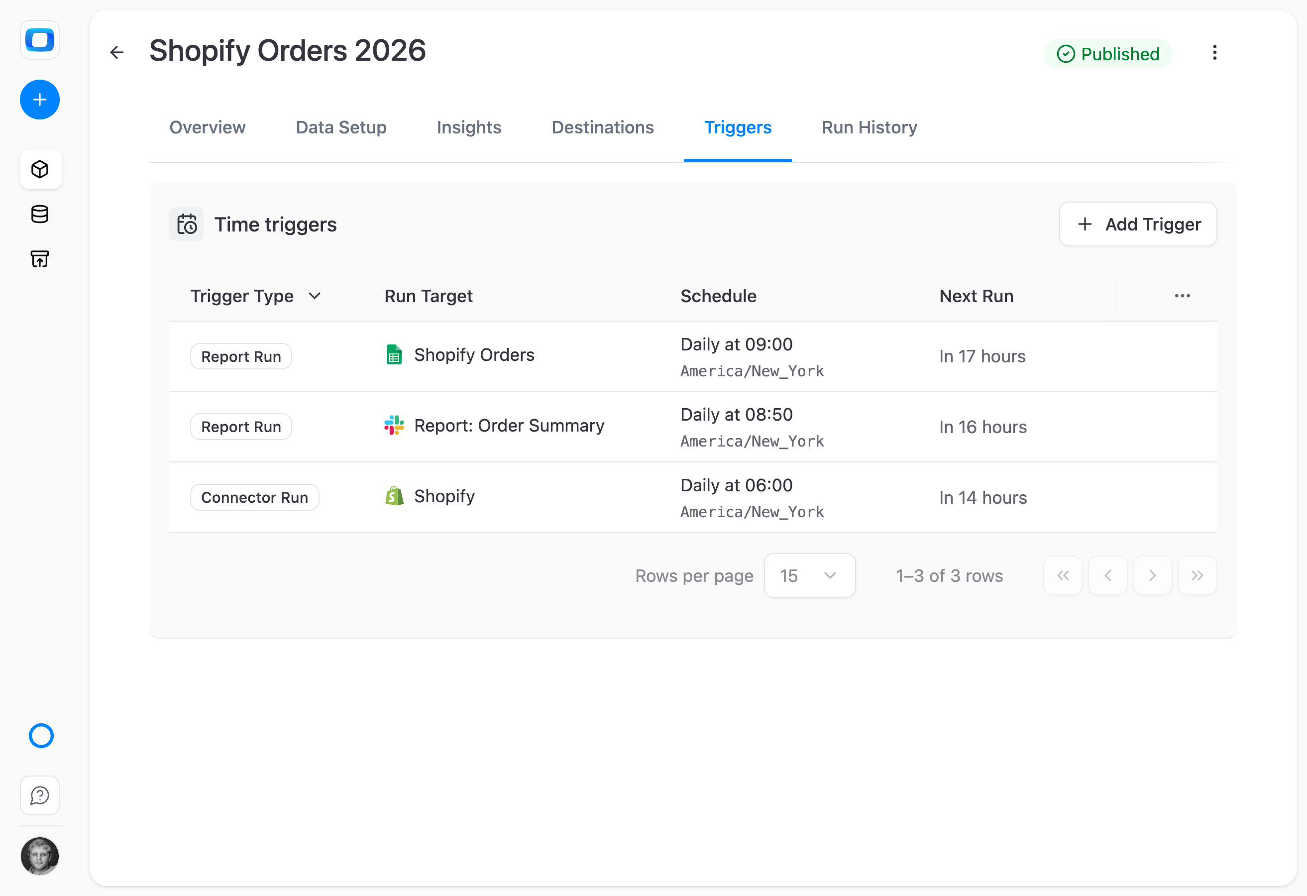 Hourly, daily, weekly, or cron expressions. Set the cadence that fits each report — finance daily, marketing hourly, exec weekly.