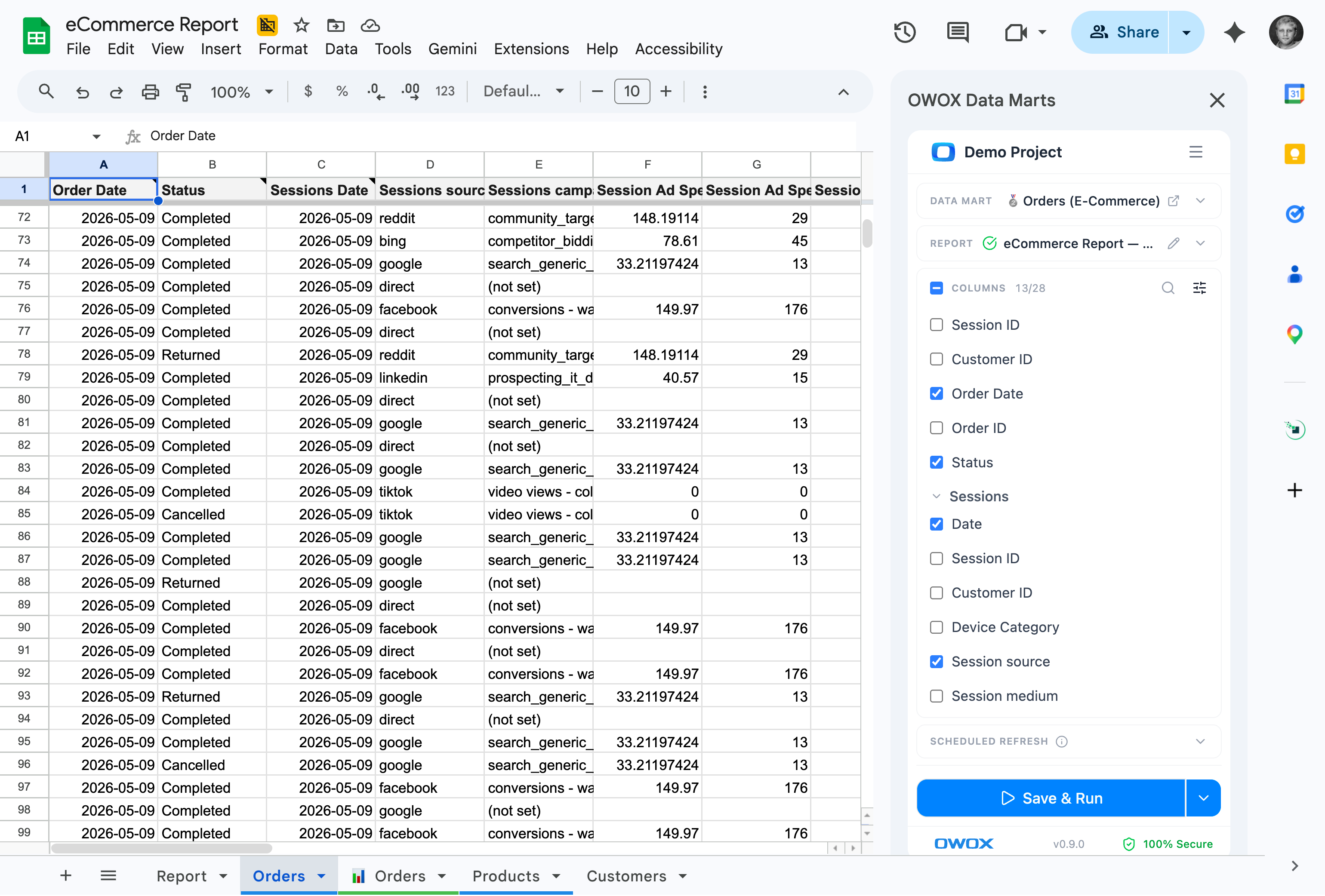 Open a Sheet, open a Data Studio dashboard — same Data Mart, same numbers. Stakeholders stop reconciling versions before the meeting starts.