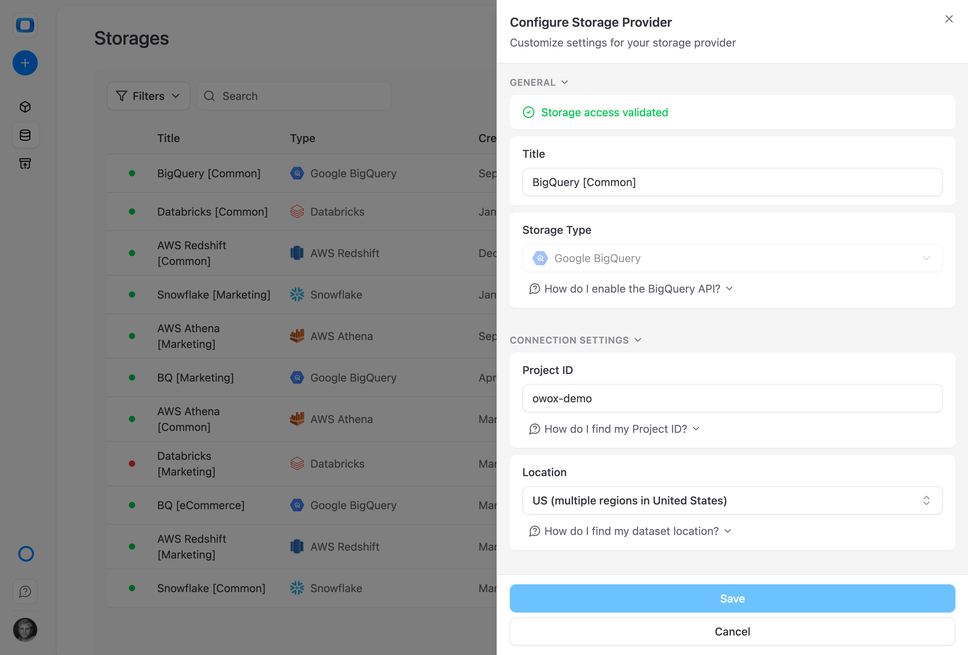OWOX never stores your data. It acts as an orchestration and enablement layer — your data stays in your cloud, under your security policies, in your jurisdiction.