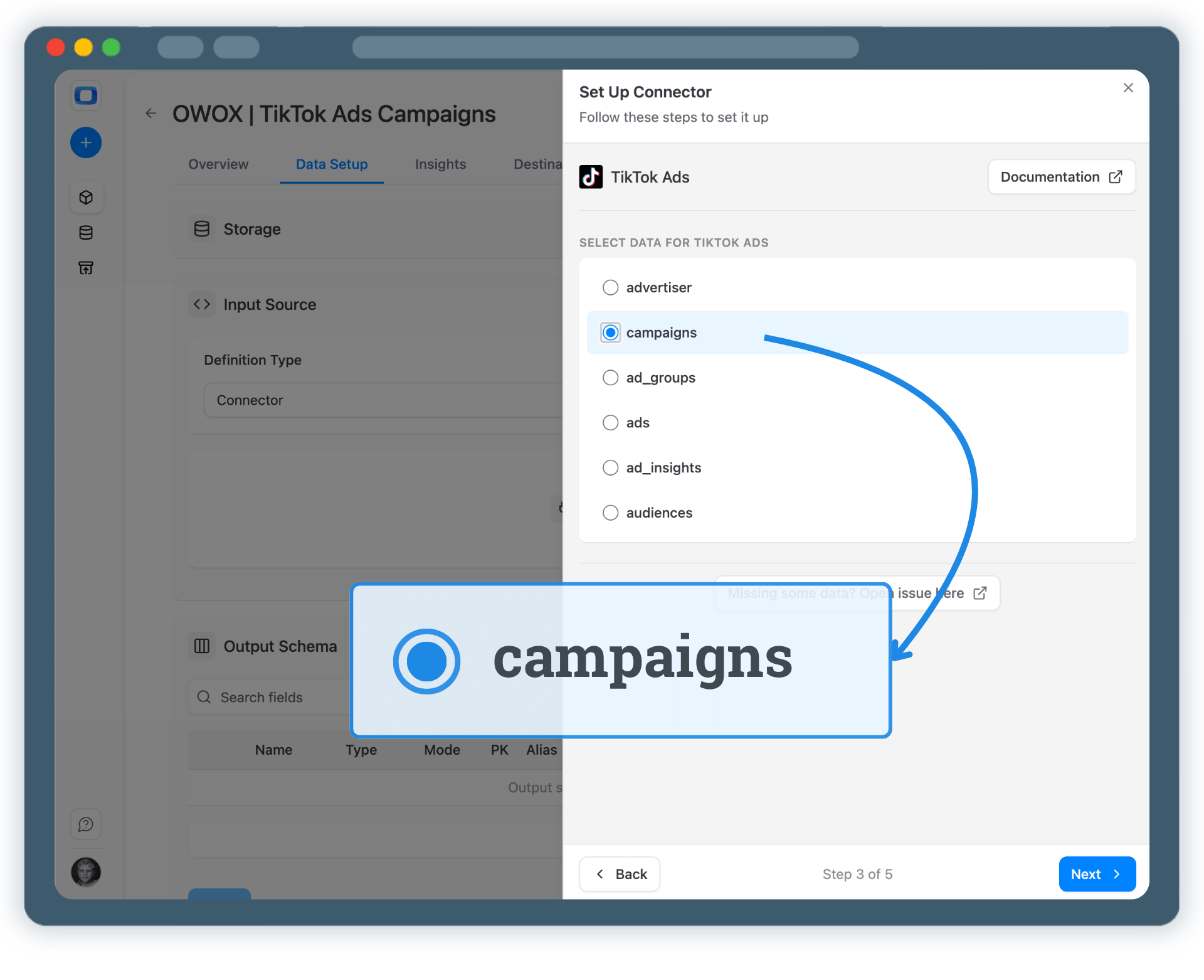Step 3: Select Fields & Configure Data Import