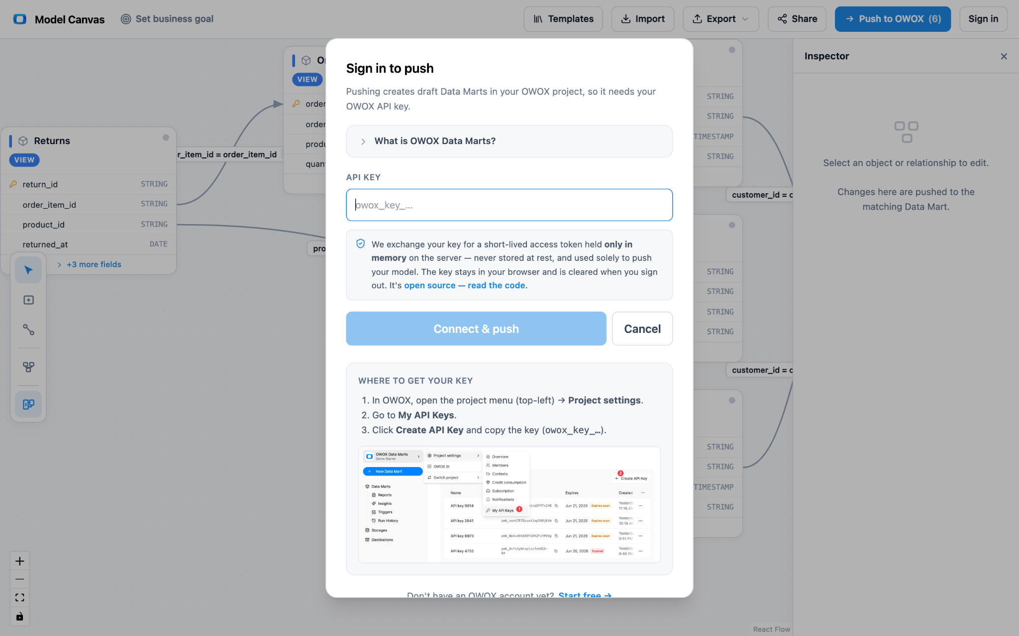 Take your ERD Diagram to life with owox 