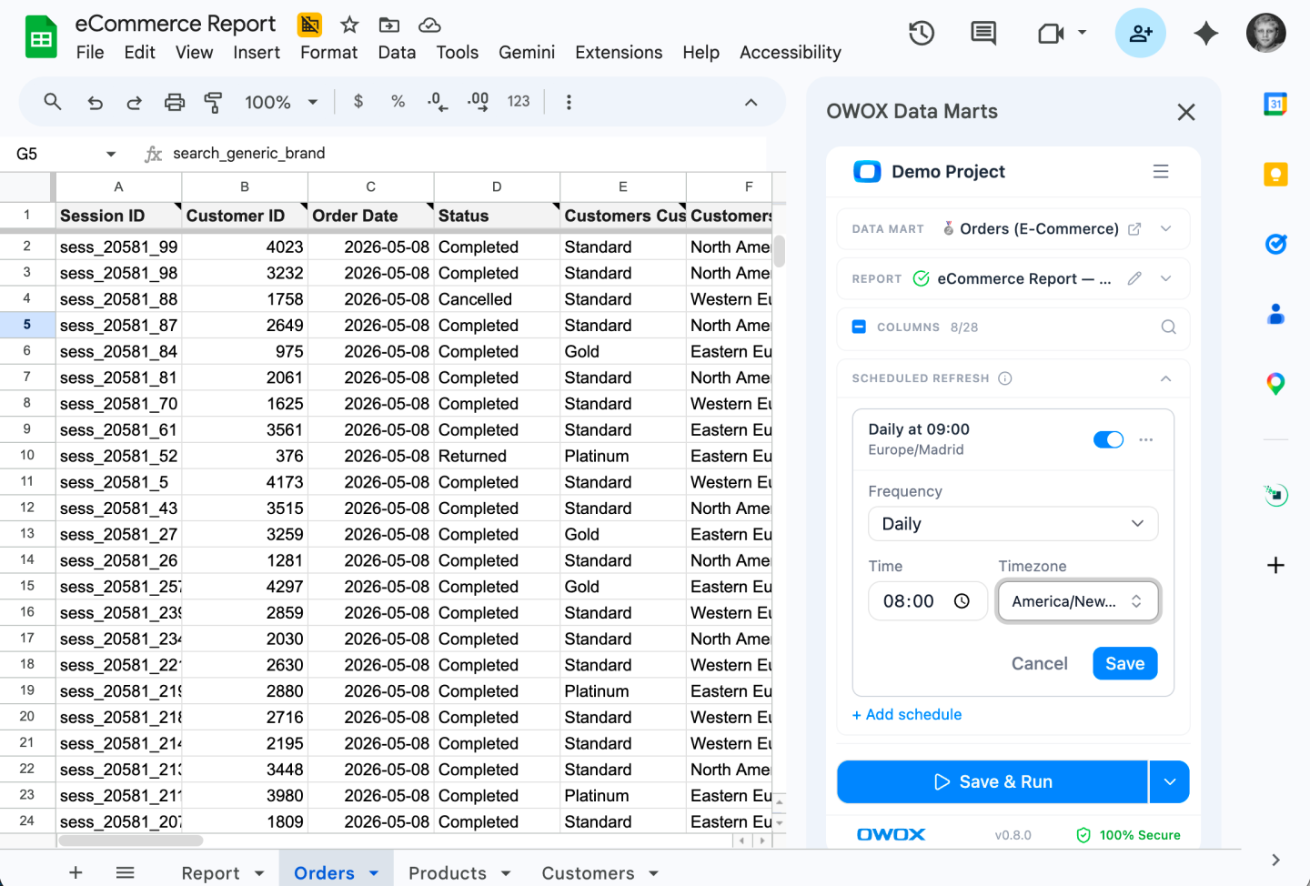 Keep any answer by sending it straight to a Google Sheet your team already watches — no copy-paste required.