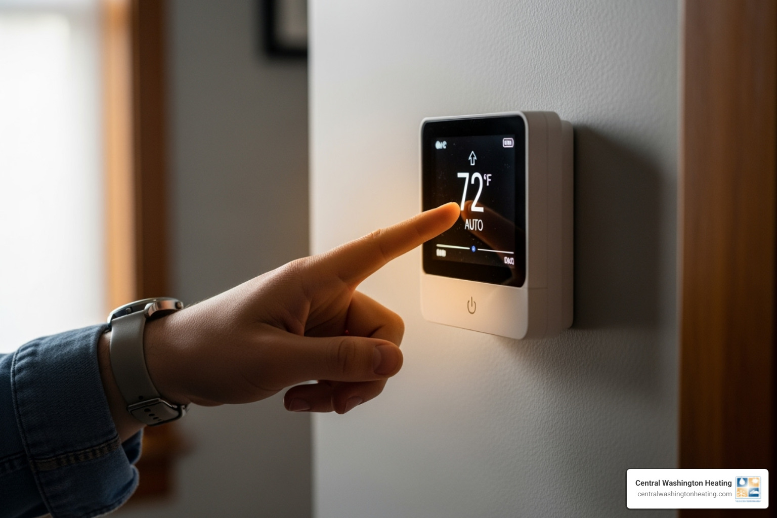 person checking a thermostat - AC unit troubleshooting