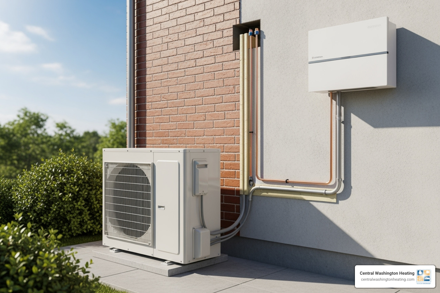 outdoor compressor unit and indoor unit - AC without ducts