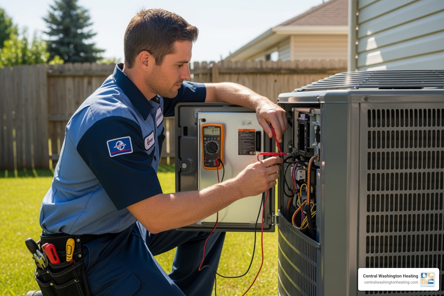 A professional technician in uniform servicing an outdoor AC unit - AC unit brands A professional technician in uniform servicing an outdoor AC unit - AC unit brands