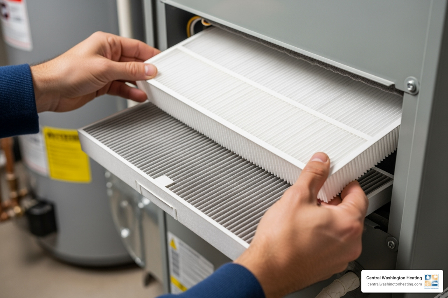 homeowner changing an air filter - AC service checklist homeowner changing an air filter - AC service checklist