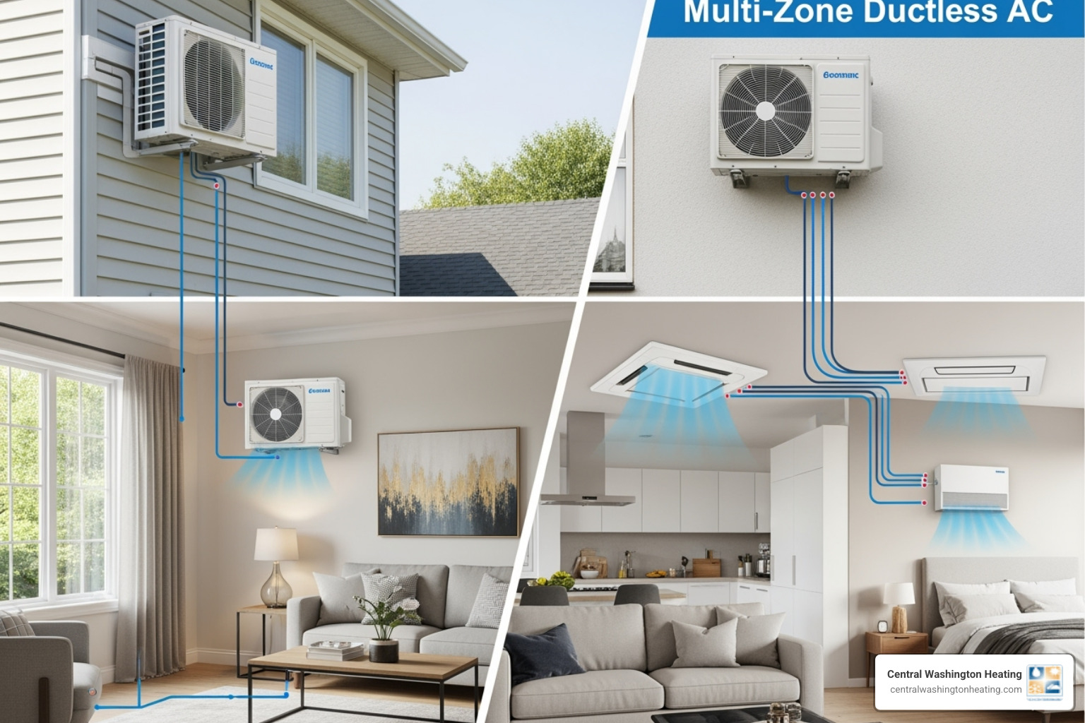 Difference between a single-zone and a multi-zone ductless AC setup - Ductless AC unit