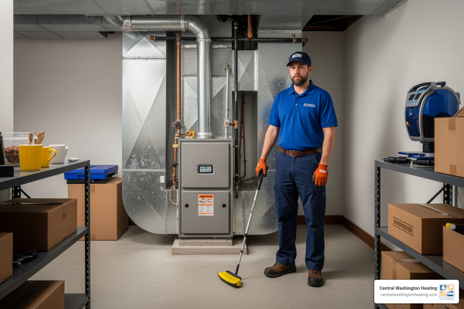 clear, accessible path to a furnace unit - 24/7 furnace repair in ardenvoir, wa