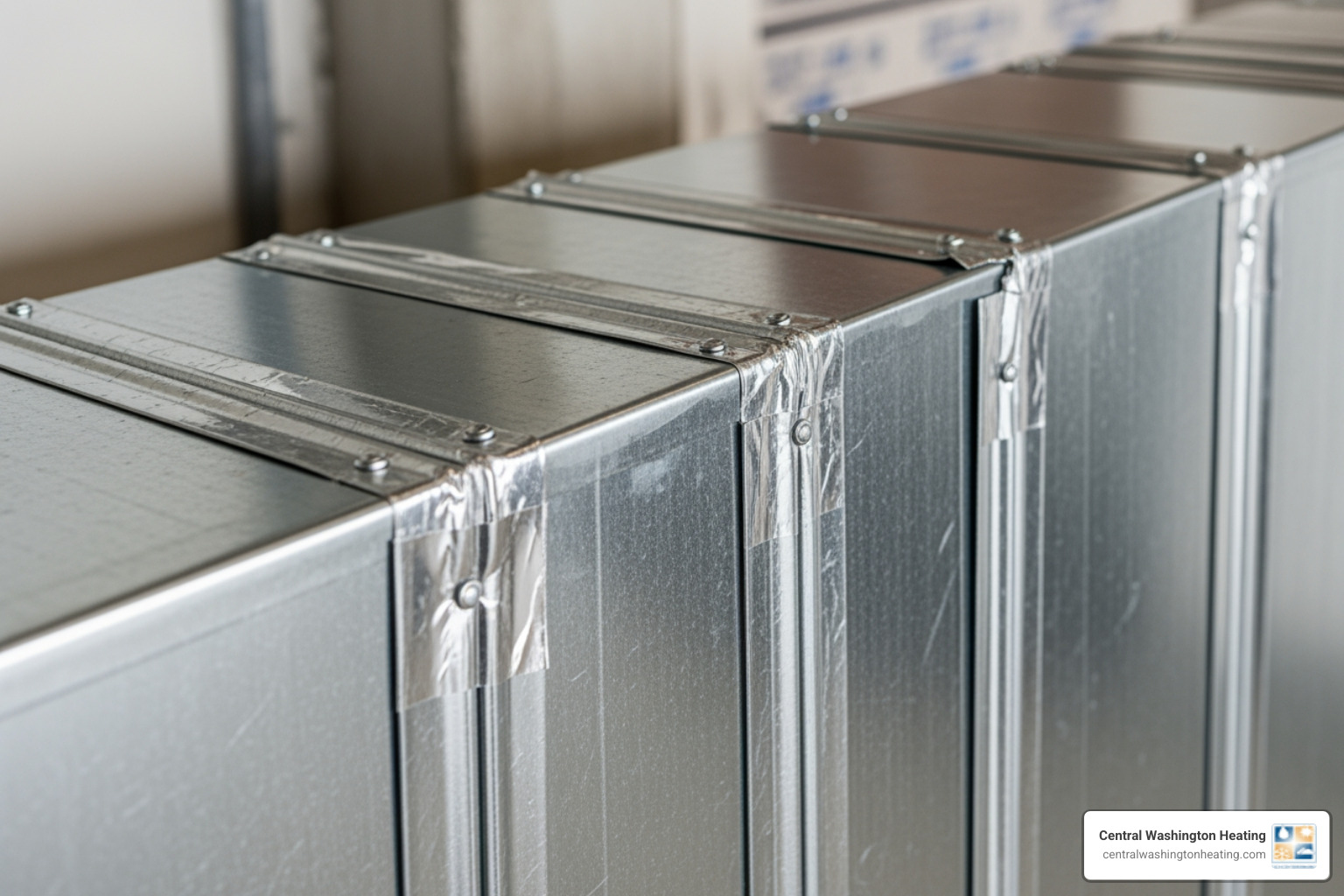 Image of sealed ductwork joints with HVAC foil tape - furnace blowing cold air in east wenatchee, wa