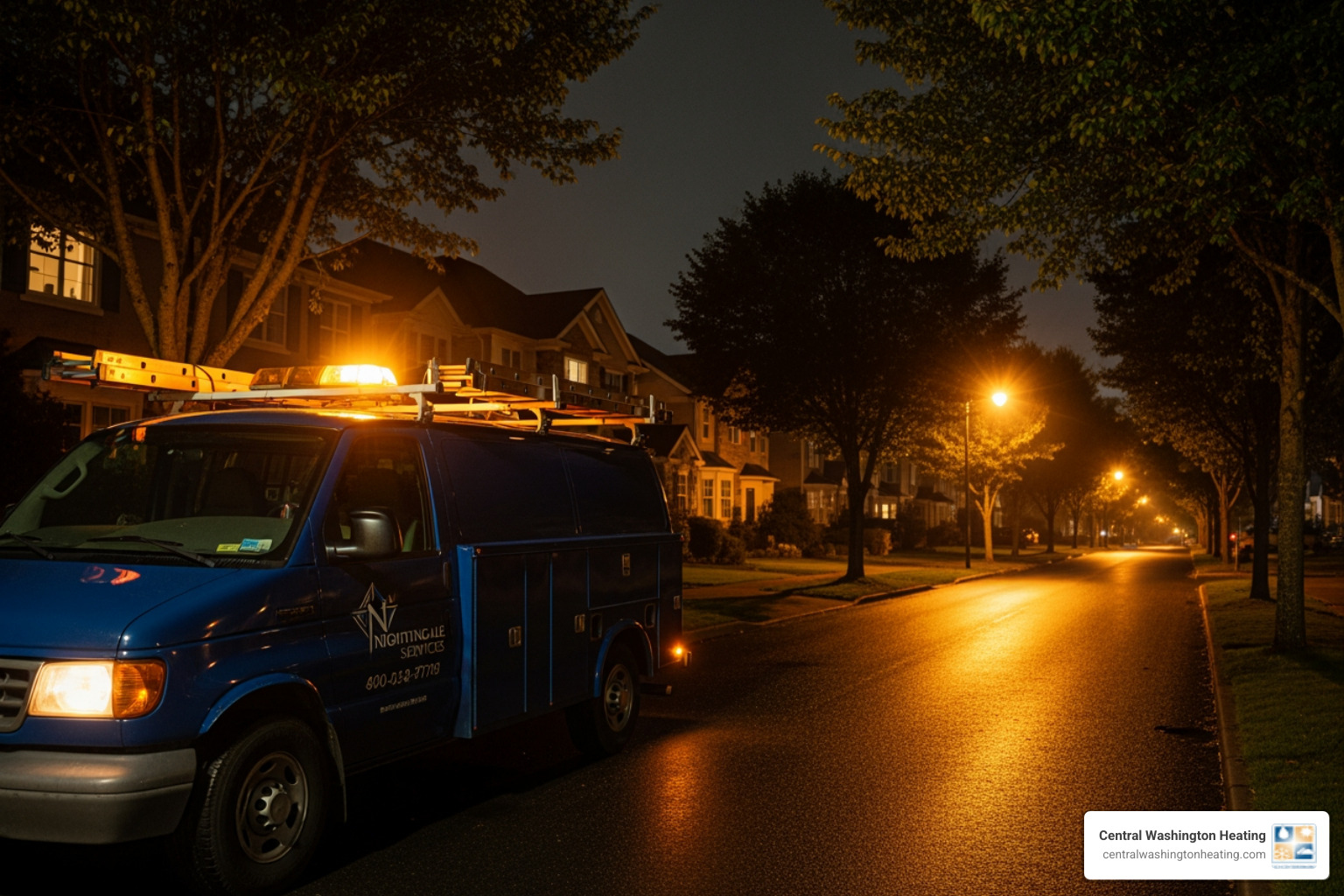 service van at night - best furnace company in wenatchee, wa