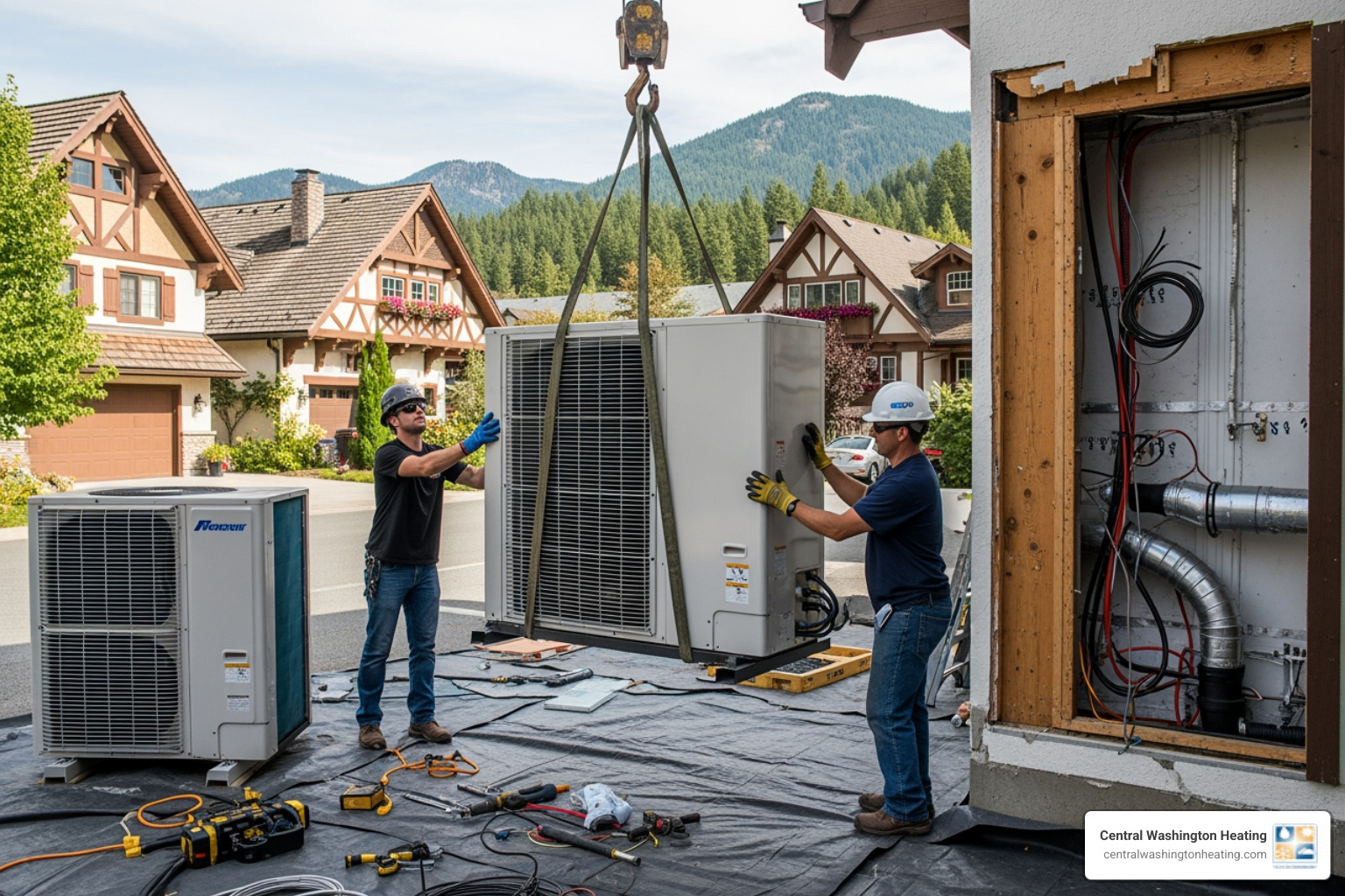 homeowner looking frustrated at a high energy bill - heat pump replacement in leavenworth, wa homeowner looking frustrated at a high energy bill - heat pump replacement in leavenworth, wa
