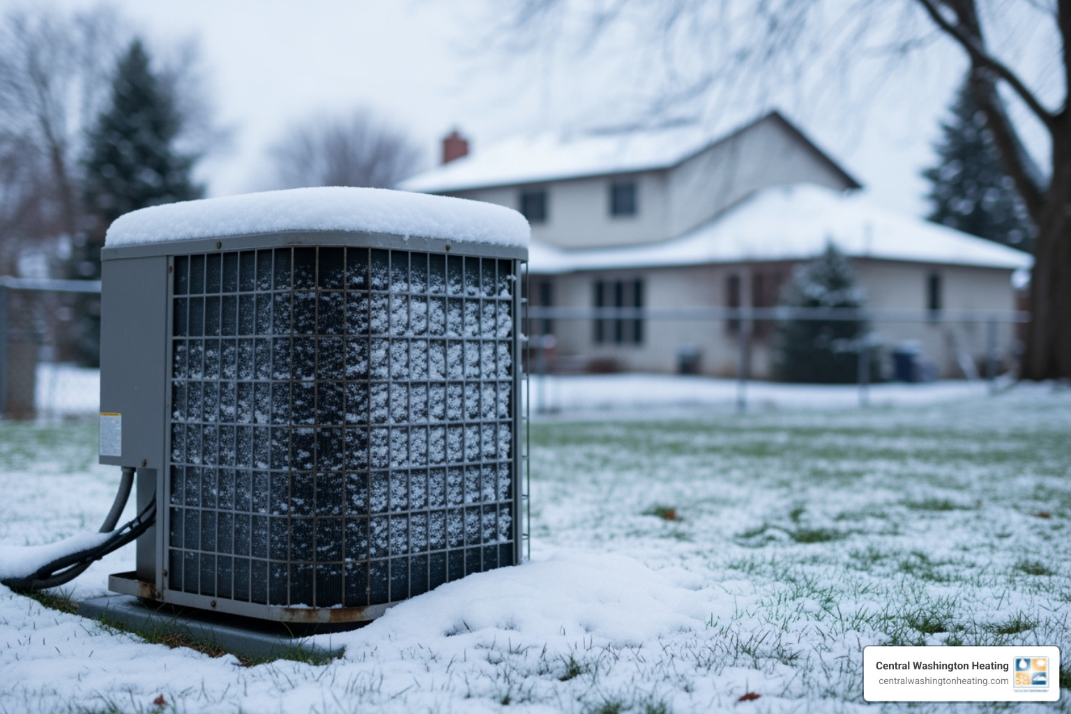 An outdoor heat pump unit with a light dusting of snow - 24/7 heat pump repair in ardenvoir, wa An outdoor heat pump unit with a light dusting of snow - 24/7 heat pump repair in ardenvoir, wa