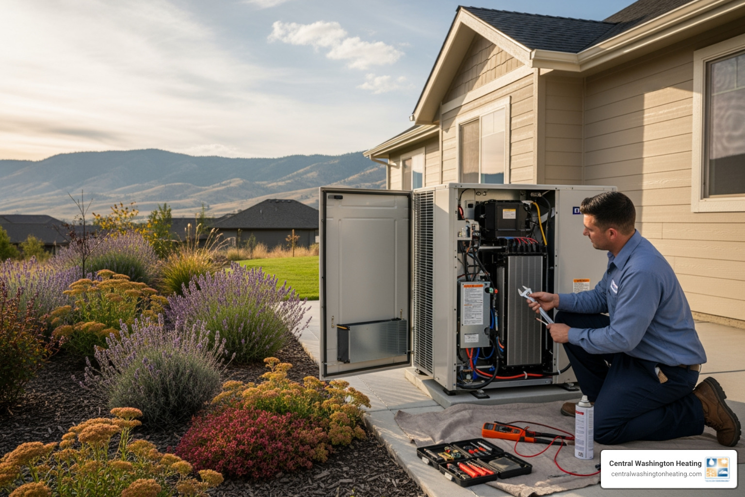 Infographic showing the top 5 benefits of regular heat pump maintenance: 1) Improved energy efficiency from reduced strain on system, 2) Extended equipment lifespan through reduced wear and tear, 3) Fewer unexpected breakdowns and emergency repairs, 4) Improved indoor air quality with clean filters and coils, 5) Valid warranty protection through documented professional service - heat pump maintenance in east wenatchee wa Infographic showing the top 5 benefits of regular heat pump maintenance: 1) Improved energy efficiency from reduced strain on system, 2) Extended equipment lifespan through reduced wear and tear, 3) Fewer unexpected breakdowns and emergency repairs, 4) Improved indoor air quality with clean filters and coils, 5) Valid warranty protection through documented professional service - heat pump maintenance in east wenatchee wa