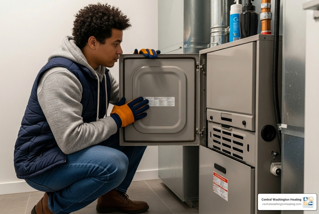 infographic showing signs your furnace needs repair including unusual noises, yellow pilot light, higher energy bills, uneven heating, and poor air quality with icons for each warning sign - affordable furnace repair in cashmere, wa infographic showing signs your furnace needs repair including unusual noises, yellow pilot light, higher energy bills, uneven heating, and poor air quality with icons for each warning sign - affordable furnace repair in cashmere, wa