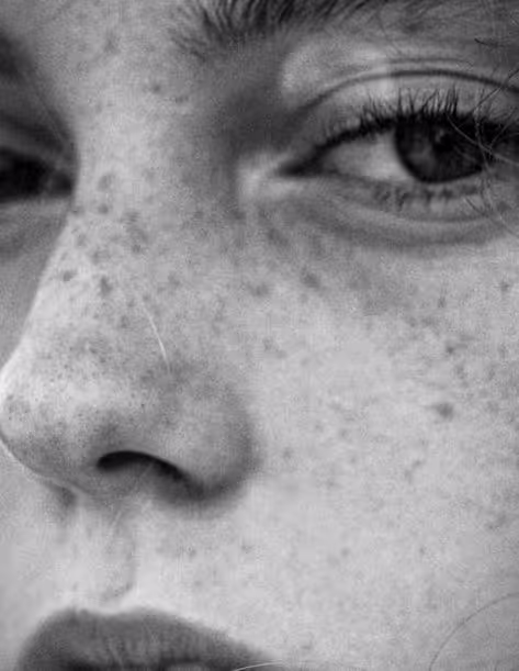 black and white image of woman
