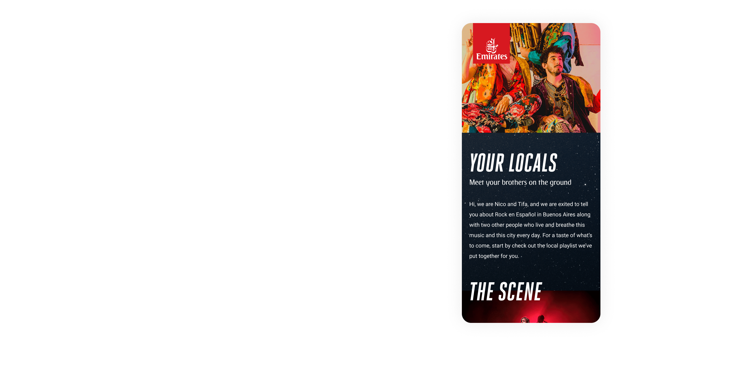 The mobile view of the final reveal page.