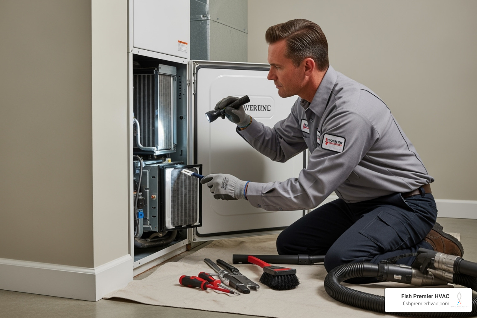 professional technician performing a clean and thorough HVAC system check - premium hvac deals fort worth professional technician performing a clean and thorough HVAC system check - premium hvac deals fort worth
