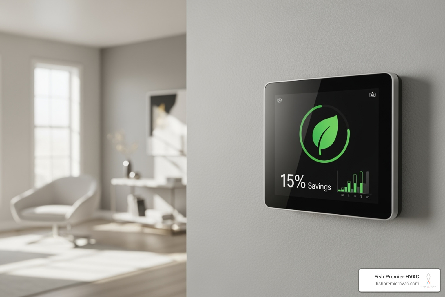 modern smart thermostat displaying energy savings - premium hvac deals fort worth modern smart thermostat displaying energy savings - premium hvac deals fort worth