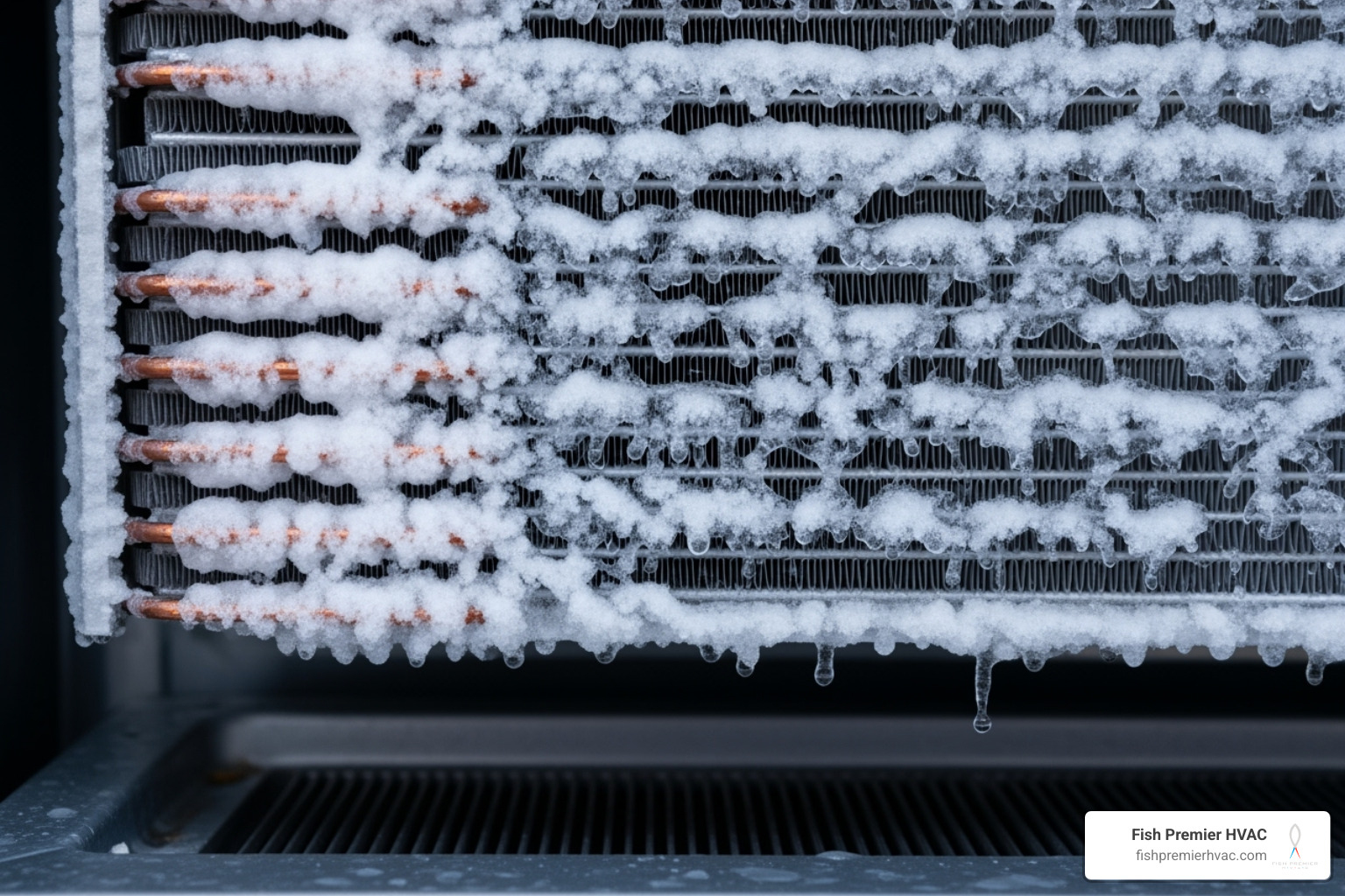 Ice buildup on an AC evaporator coil - ac maintenance colonial hills Ice buildup on an AC evaporator coil - ac maintenance colonial hills