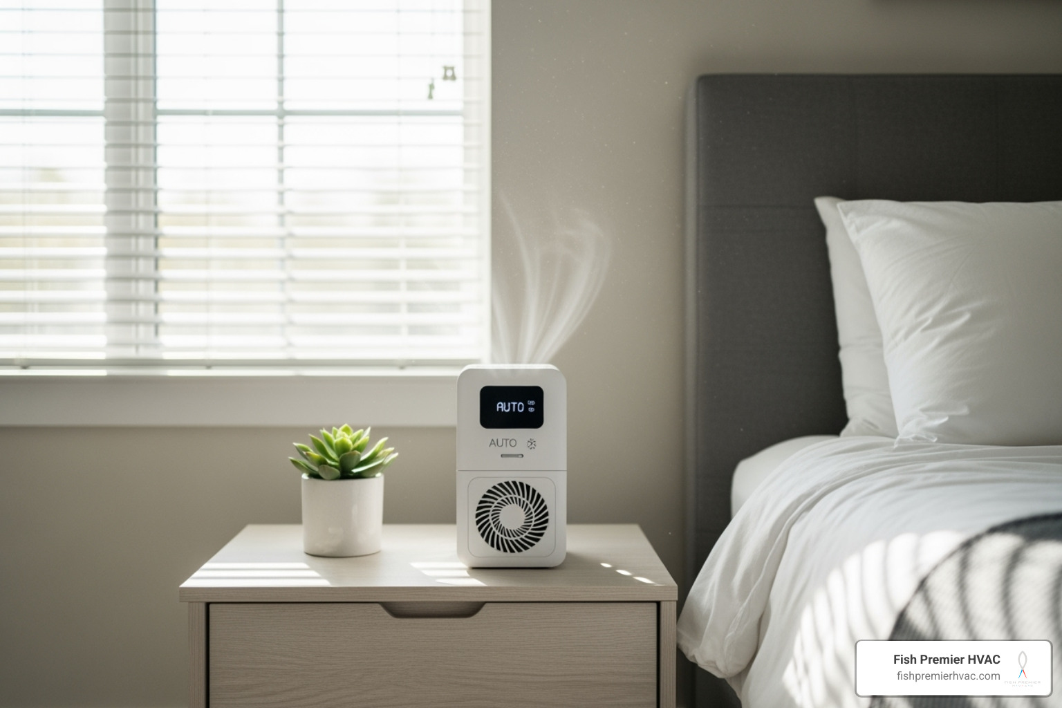 compact, portable air scrubber in a bedroom - best air scrubbers colleyville