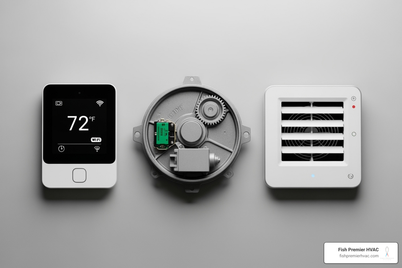 smart HVAC components including a smart thermostat, a zone damper, and a smart vent - home automation hvac fort worth smart HVAC components including a smart thermostat, a zone damper, and a smart vent - home automation hvac fort worth