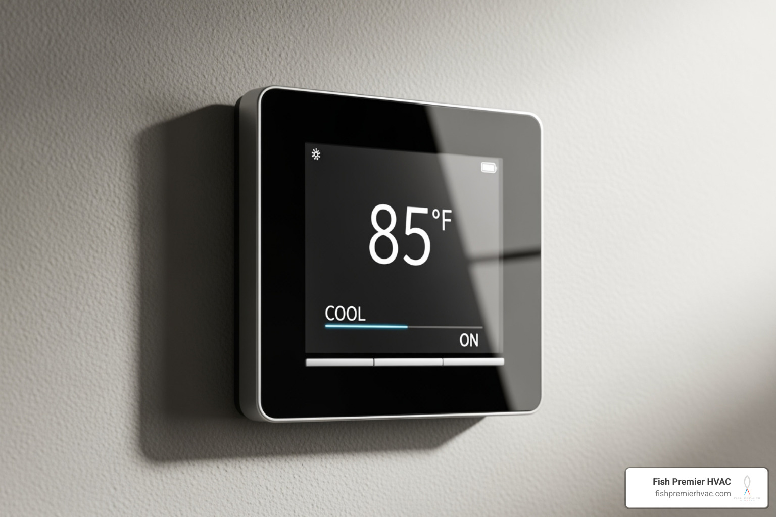 A thermostat showing a high indoor temperature despite the AC running - advanced residential hvac westlake A thermostat showing a high indoor temperature despite the AC running - advanced residential hvac westlake