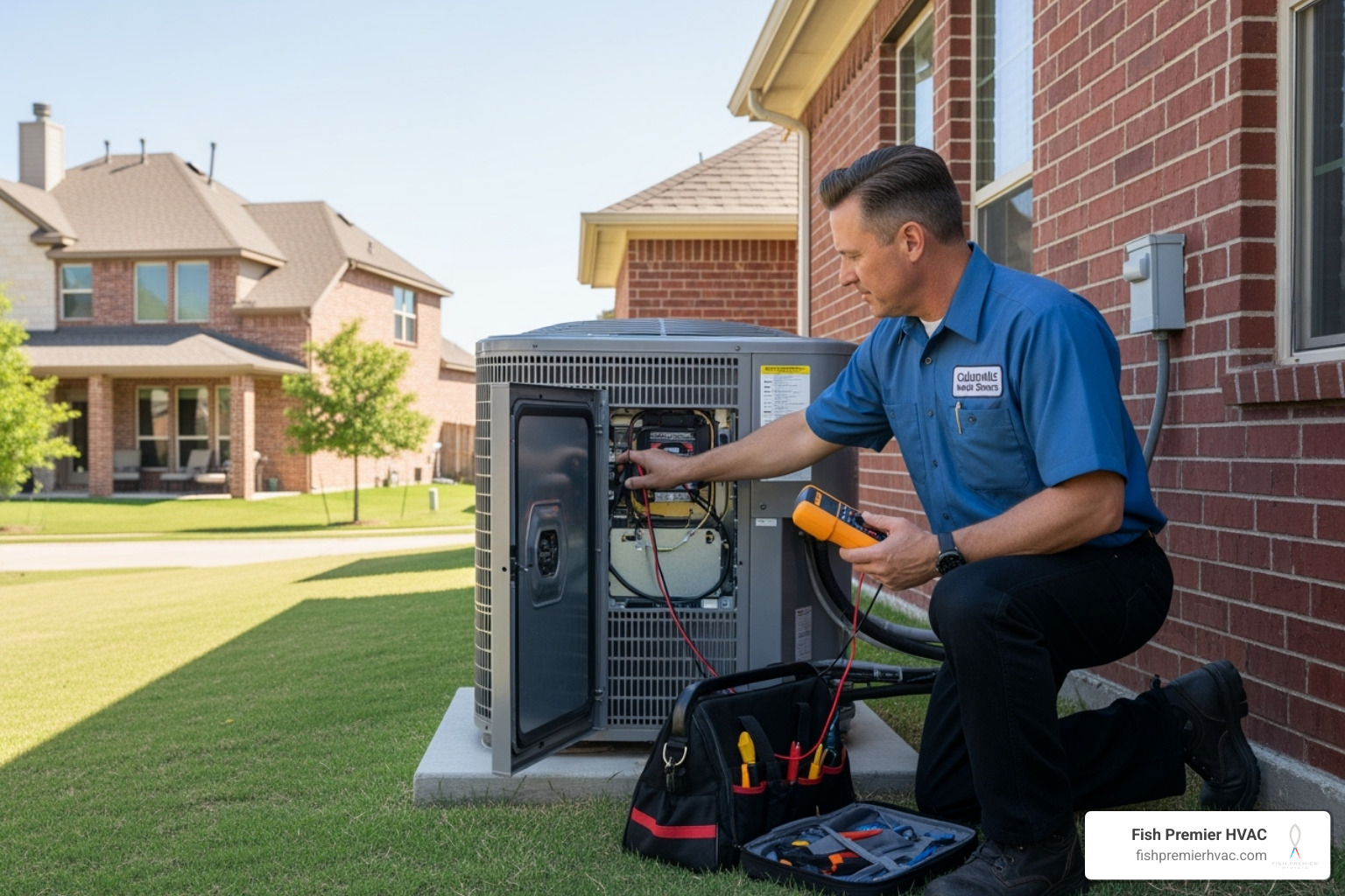 certified technician performing HVAC tune-up - annual hvac service colleyville certified technician performing HVAC tune-up - annual hvac service colleyville