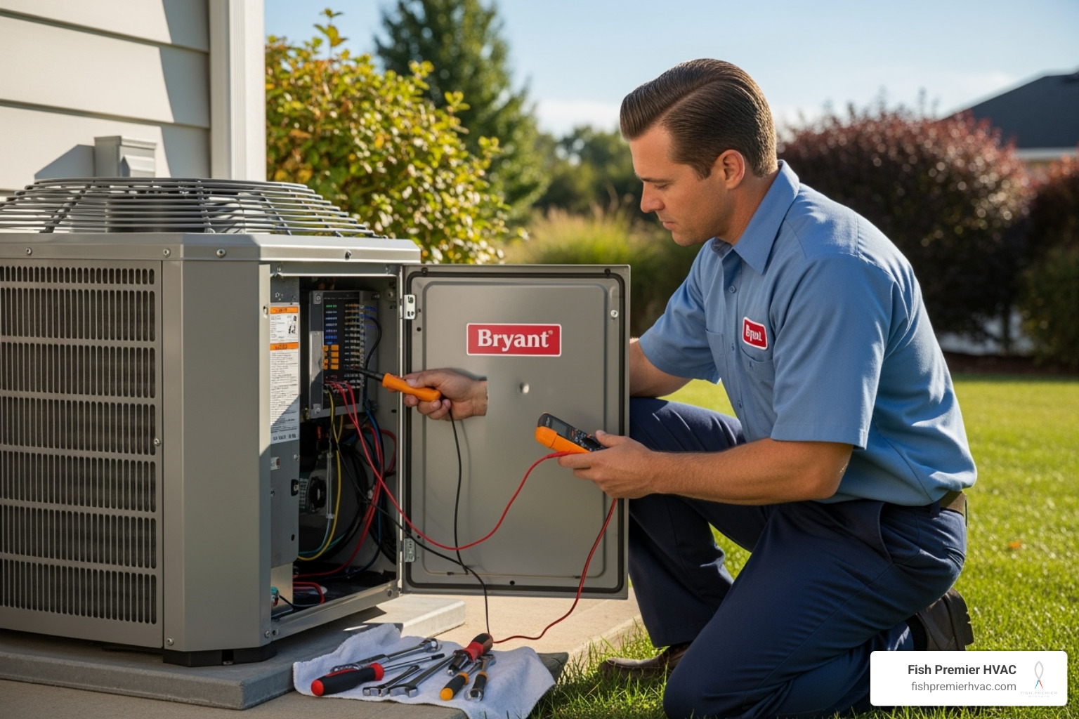 a certified technician working on a Bryant system - bryant hvac dallas-fort worth a certified technician working on a Bryant system - bryant hvac dallas-fort worth