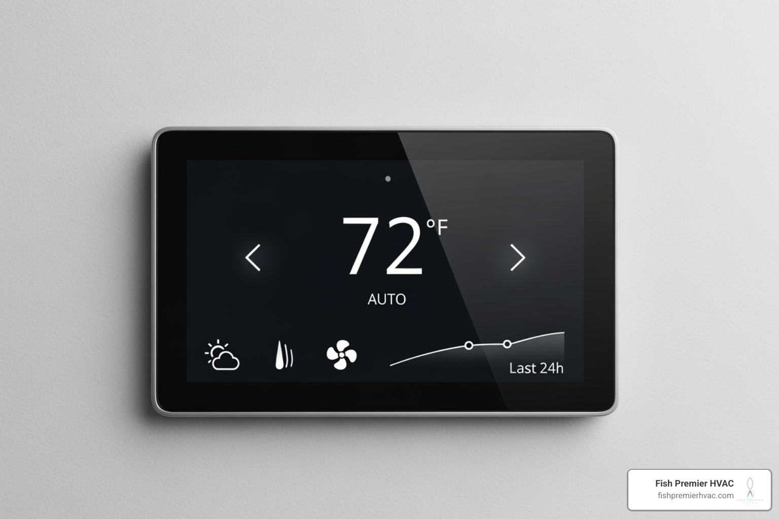 sleek smart thermostat interface on a wall - home energy management westlake