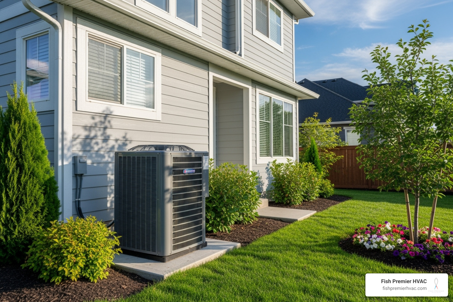 modern high-efficiency outdoor HVAC unit - home energy management westlake