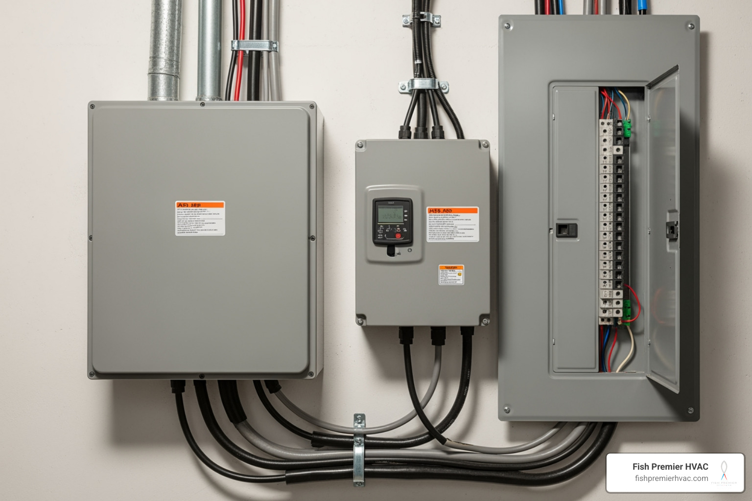 Professionally installed automatic transfer switch next to an electrical panel - generator sizing trophy club Professionally installed automatic transfer switch next to an electrical panel - generator sizing trophy club