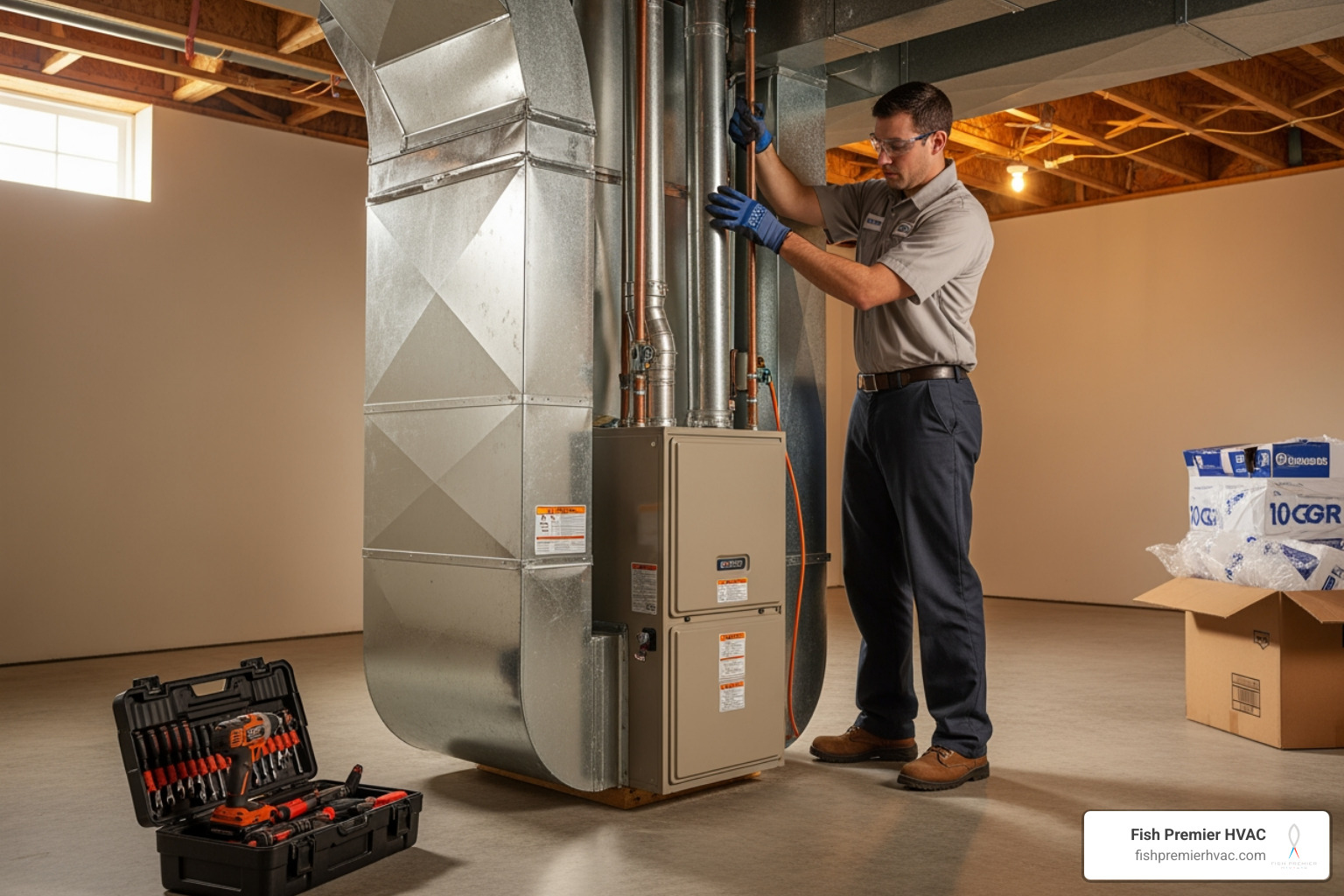 infographic showing signs your furnace needs replacement including age over 15 years, rising energy bills, uneven heating, strange noises, frequent repairs, and visible rust or damage - affordable furnace installation in southlake, tx