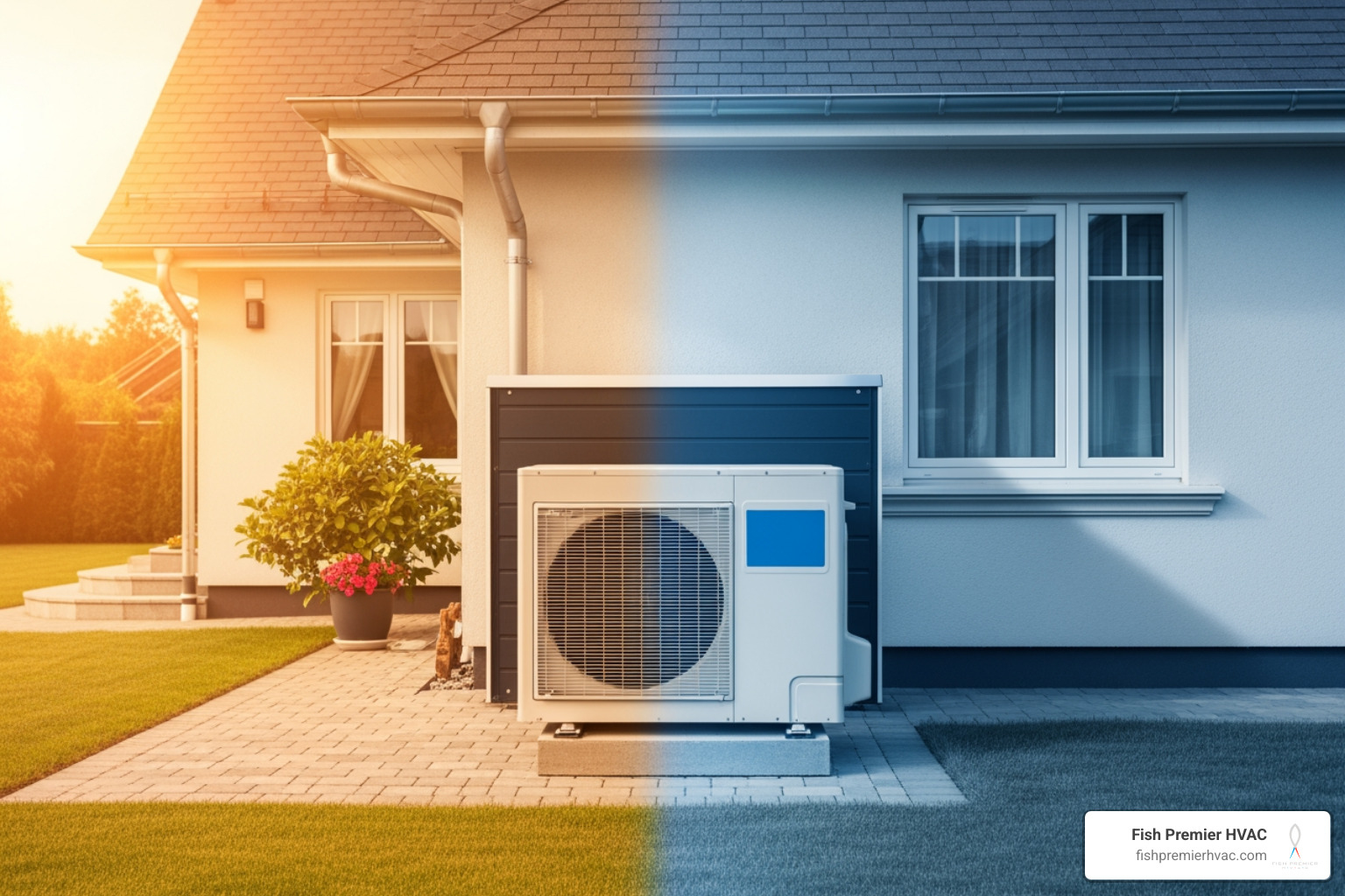 Infographic explaining the basic heating and cooling cycle of a heat pump - affordable heat pump repair in keller, tx