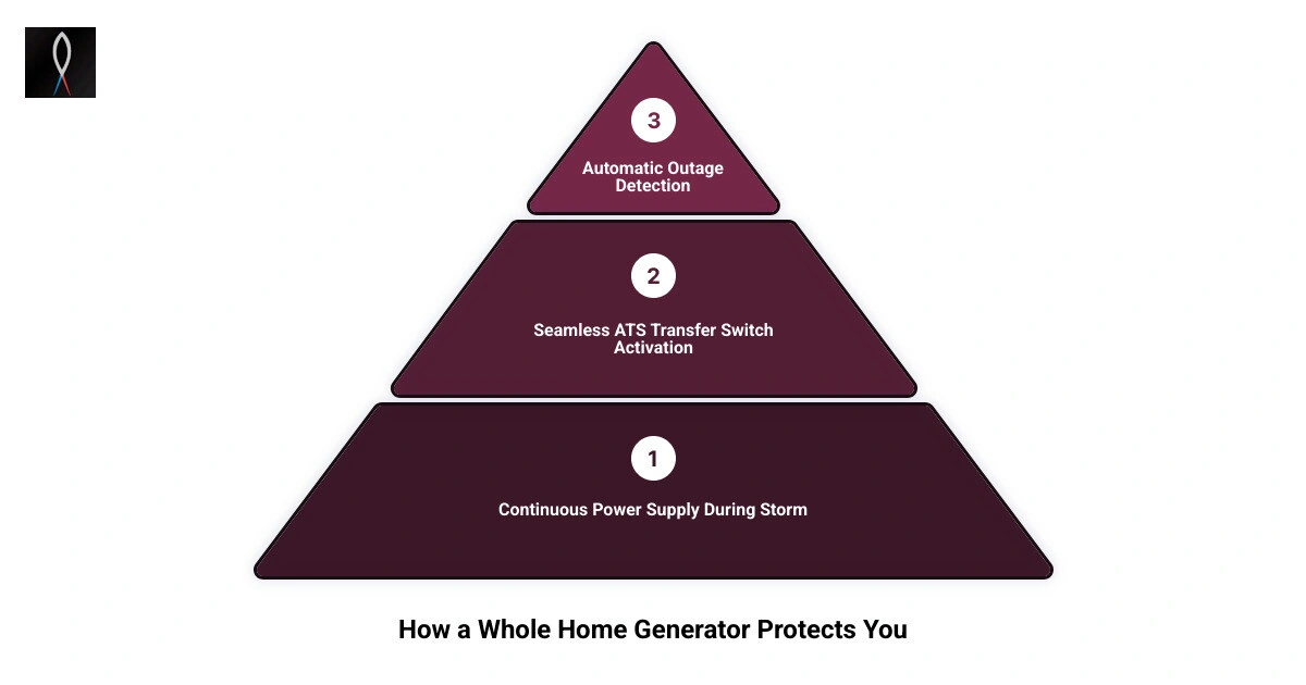 Infographic: How a whole home generator automatically detects outages and restores power during a storm infographic