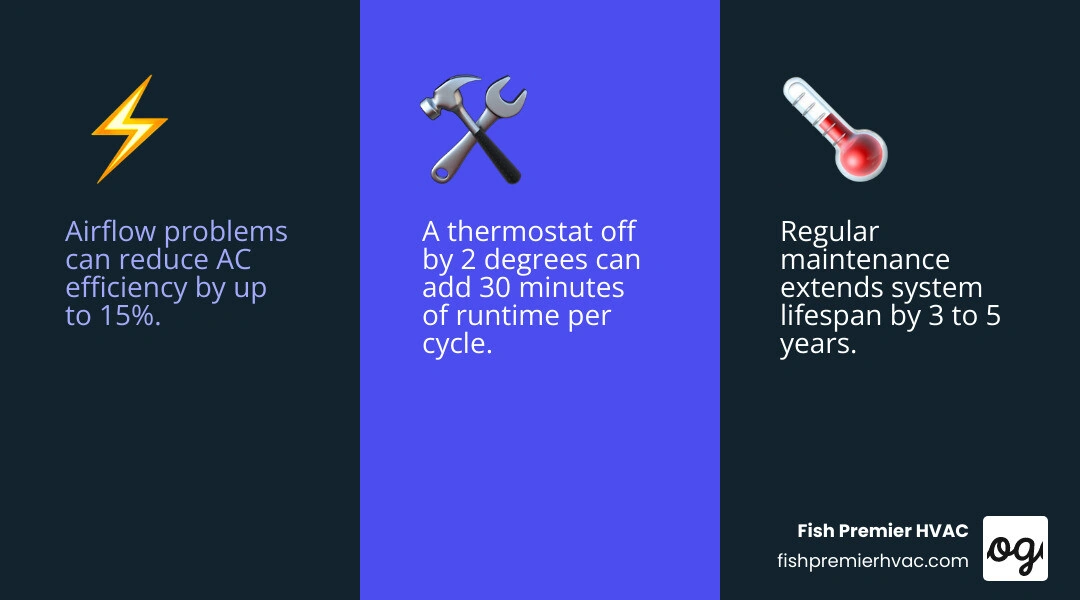 Infographic showing 10 key tasks included in a professional AC maintenance visit and their benefits infographic
