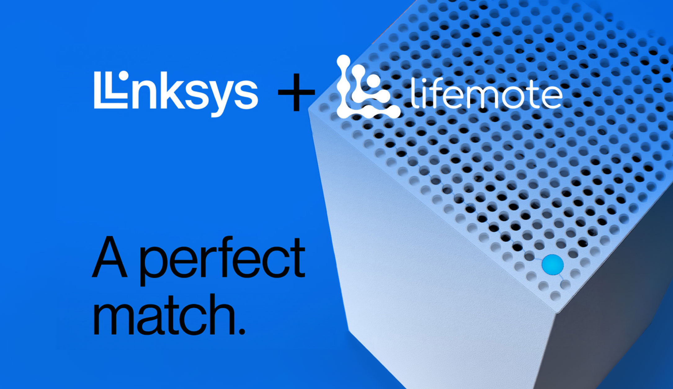 alt="Blog cover for the Linksys and Lifemote partnership announcement, introducing Lifemote Analytics integration into Linksys ISP products"