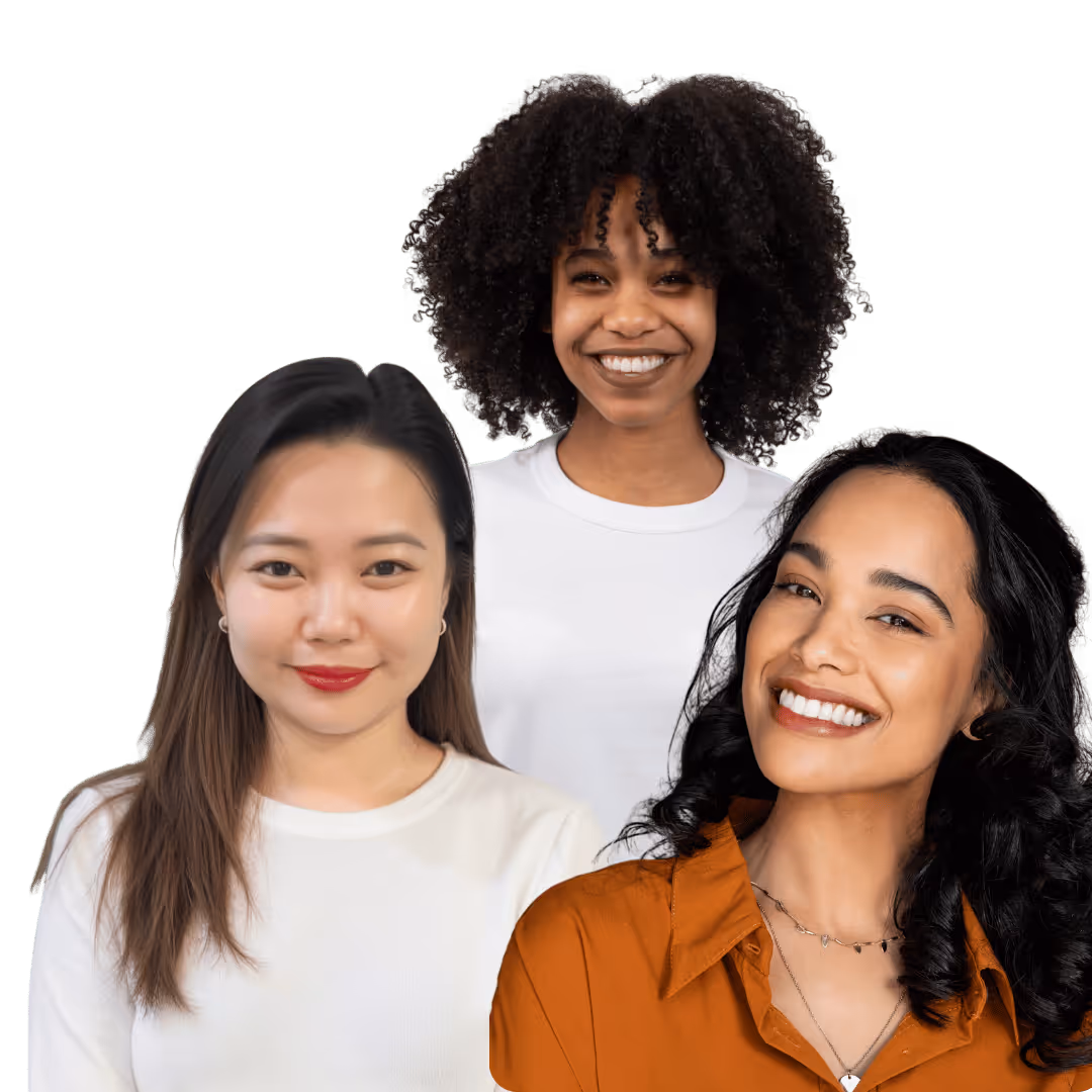 3 woman remote workers from Philippines, South Africa and Latin america 