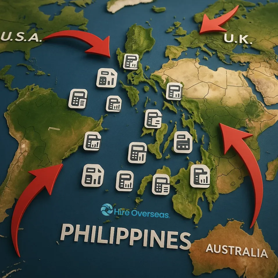 Map of the Philippines highlighting offshore accounting as a global hub.