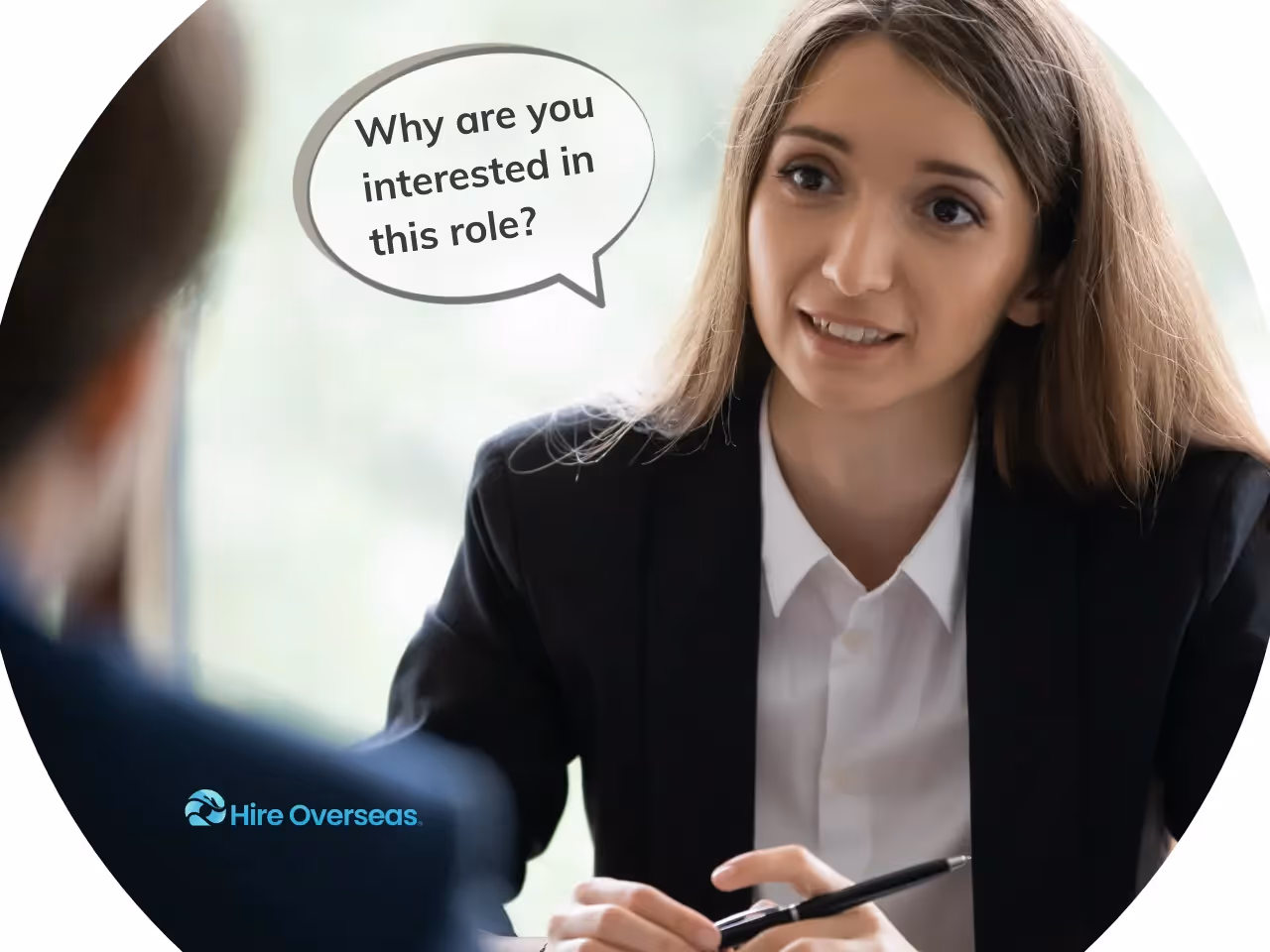 graphic showing an HR personnel asking common questions