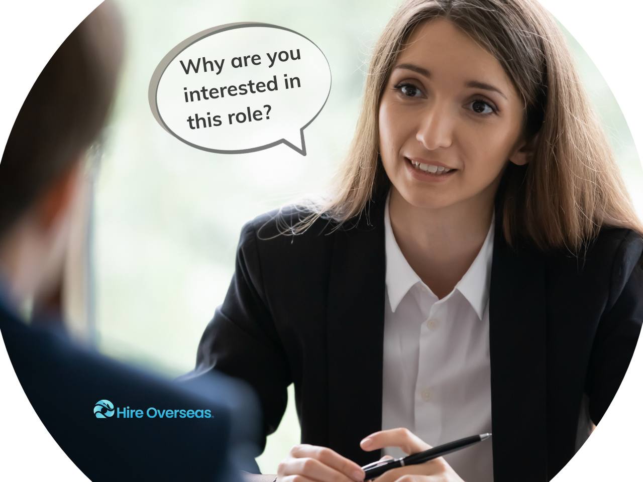 graphic showing an HR personnel asking common questions