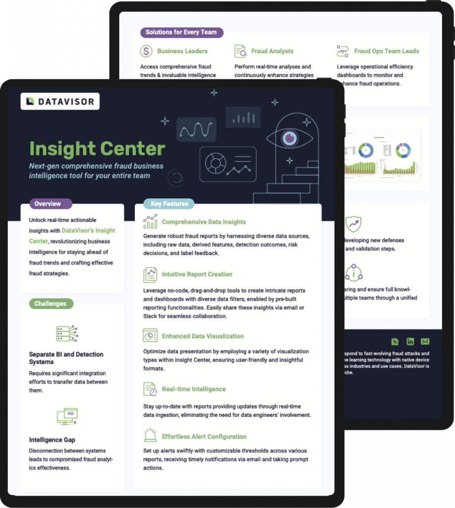 DataVisor insight center|DataVisor insight center product sheet