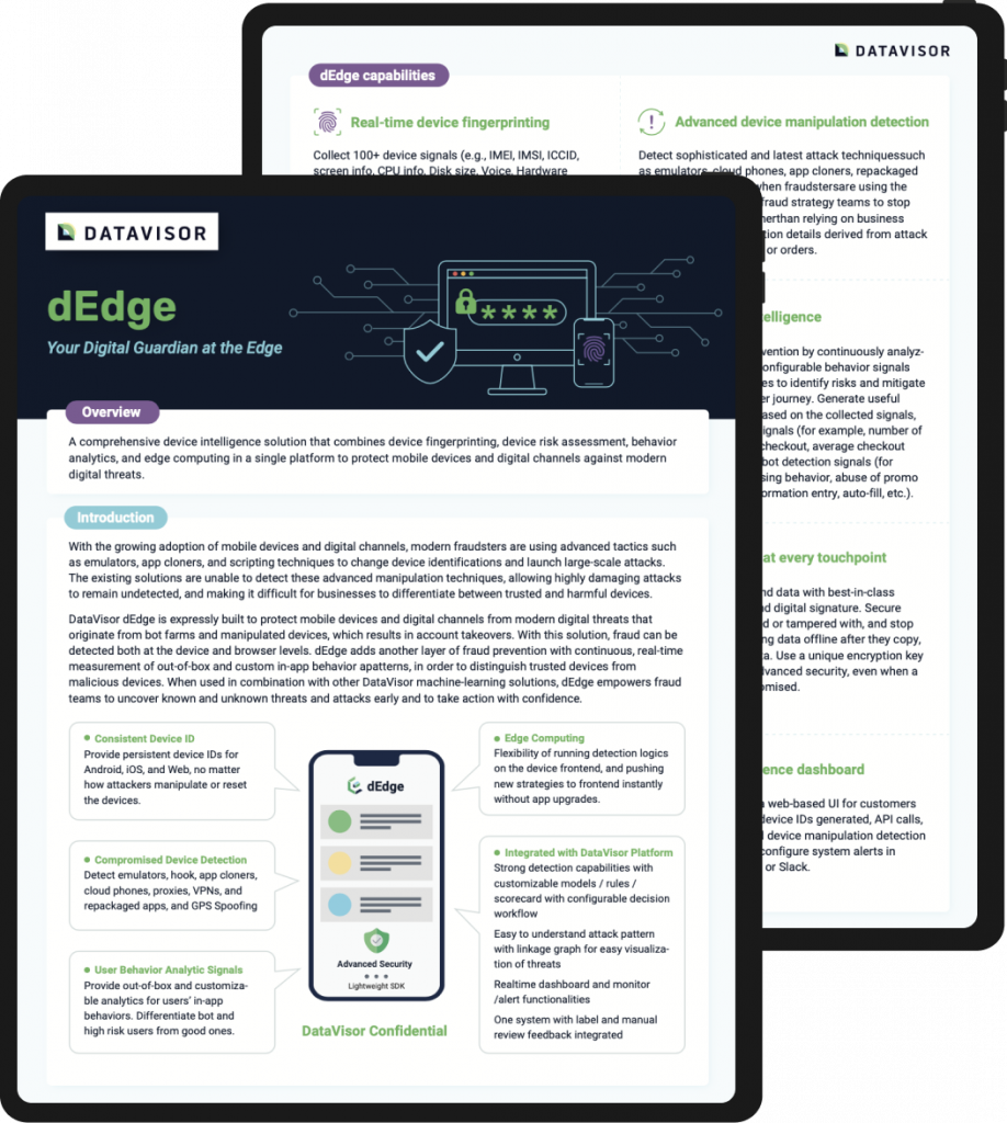 |device intelligence solution dEdge from DataVisor|device intelligence solution dEdge from DataVisor|device intelligence solution dEdge from DataVisor|datavisor device intelligence product sheet|device intelligence solution dEdge from DataVisor